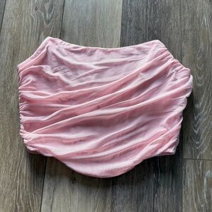 Chic Pink Ruched Women's Bodysuit